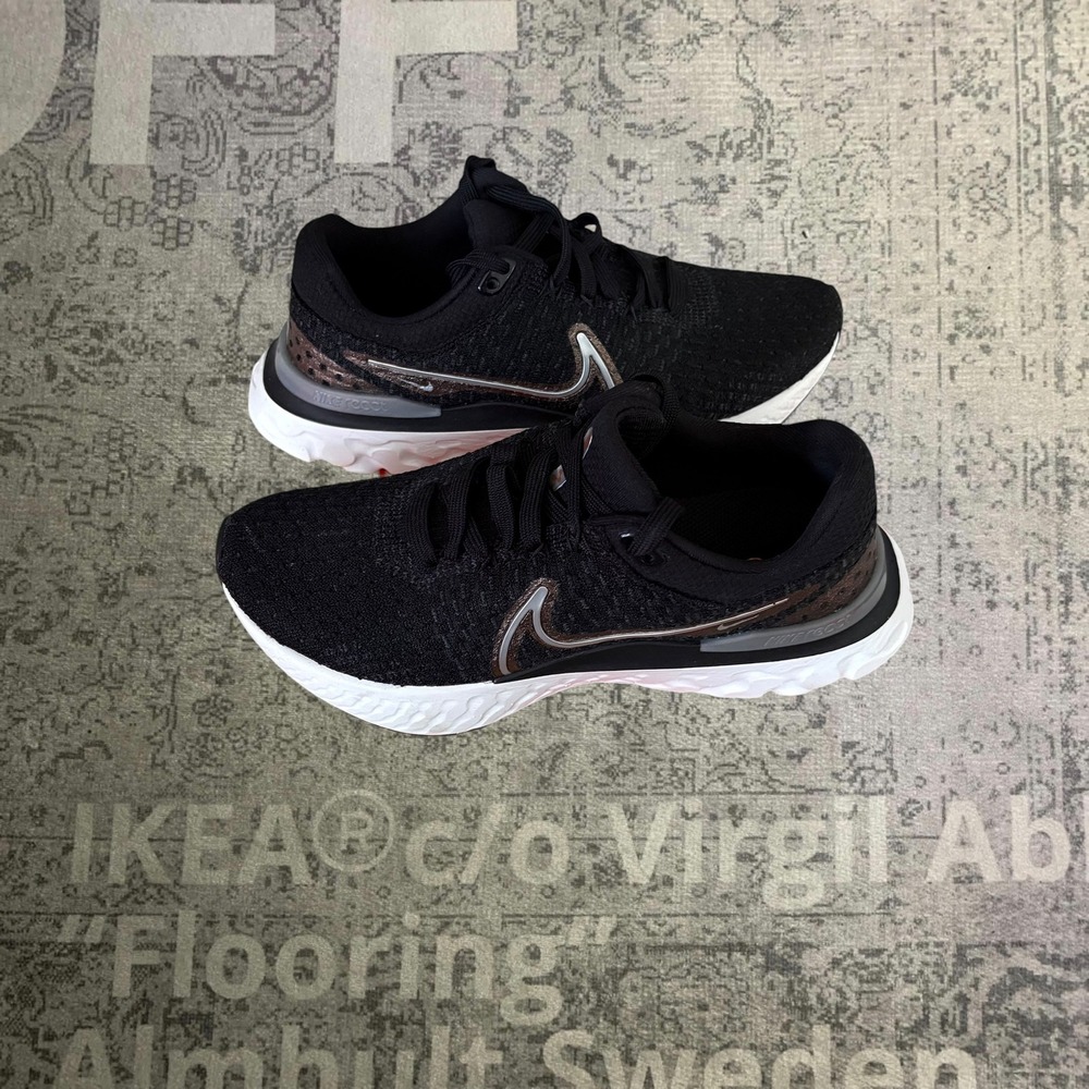 Nike React Infinity Run Flyknit 3 Womens Running Shoes Black Bronze DD3024-009 7